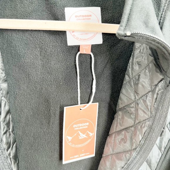 Outdoor Collection Quilted Jacket Black tie dye Size Large NEW - Picture 3 of 9